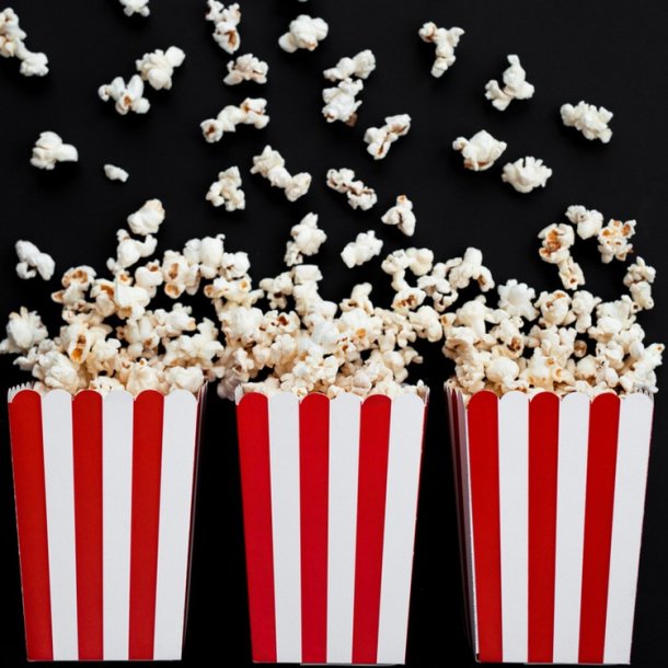 Rdstribet Popcornbger / 6 Stk. 