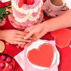 Servietter Rd Hjerte M. Guldkant / 20 stk.