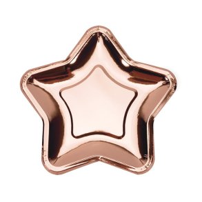 Rosegold Stjerne Tallerkener 18 Cm./6 Stk. 