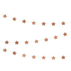 Rosegold Stjerne Guirlande 3,6 M.