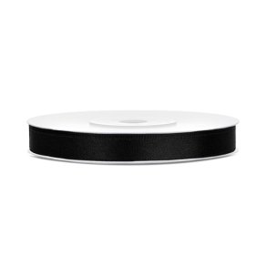 Satinb�nd Sort 6 mm / 25 m.