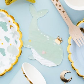 Servietter Lysebl Hval M. Krone / 20 Stk. 