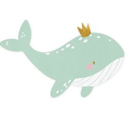 Servietter Lysebl Hval M. Krone / 20 Stk. 