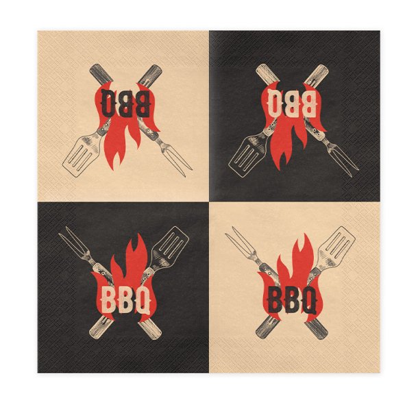 Servietter "BBQ" 33 x 33 cm. / 20 stk.