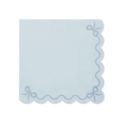 Servietter m. Kontrastbort. / Lysebl