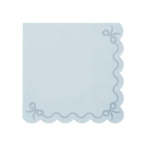 Servietter m. Kontrastbort. / Lysebl