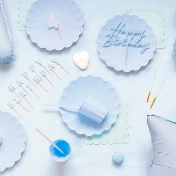 Servietter m. Kontrastbort. / Lysebl