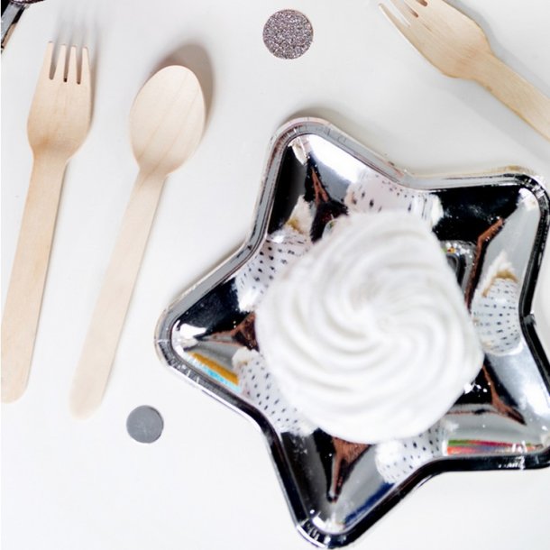 Slv Stjerne Tallerkener 18 Cm./6 Stk.