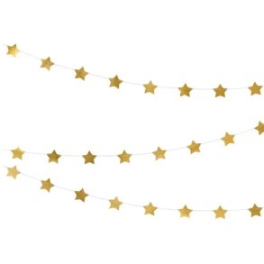 Guld Stjerne Guirlande 3,6 M.