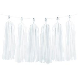 Tassel Guirlande 1,5 meter - Hvid