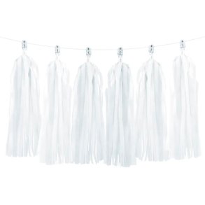 Tassel Guirlande 1,5 meter - Hvid