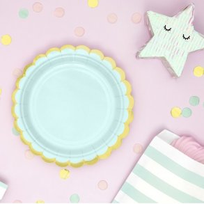 Mint M. Guldkant Tallerkener 18 Cm./6 Stk.