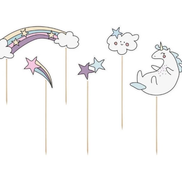 Enhjrning Store Kagepinde/ 5 stk.