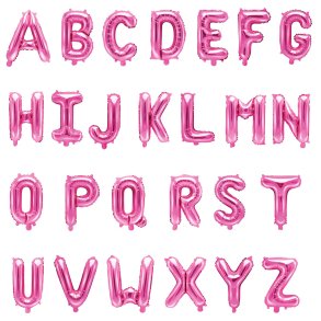 Foliebogstaver A-Z 35 cm. / M�rk Rosa