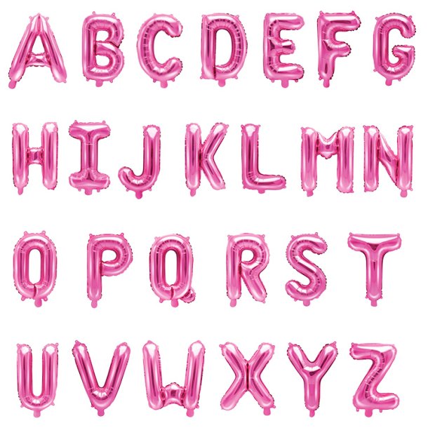 Foliebogstaver A-Z 35 cm. / M�rk Rosa