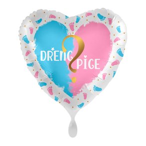 Hjerteformet Folieballon 43 cm. / Dreng ? Pige