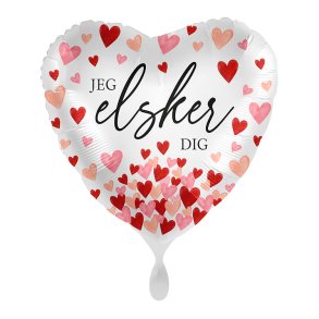 Hjerteformet Folieballon 43 cm. / Jeg Elsker Dig