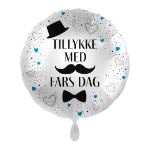 Rund Folieballon 43 cm. / Tillykke med Fars Dag