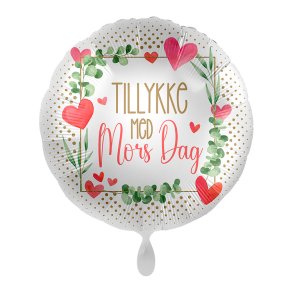 Rund Folieballon 43 cm. / Tillykke med Mors Dag