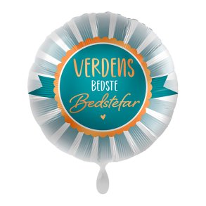 Rund Folieballon 43 cm. / Verdens Bedste Bedstefar