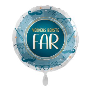 Rund Folieballon 43 cm. / Verdens Bedste Far