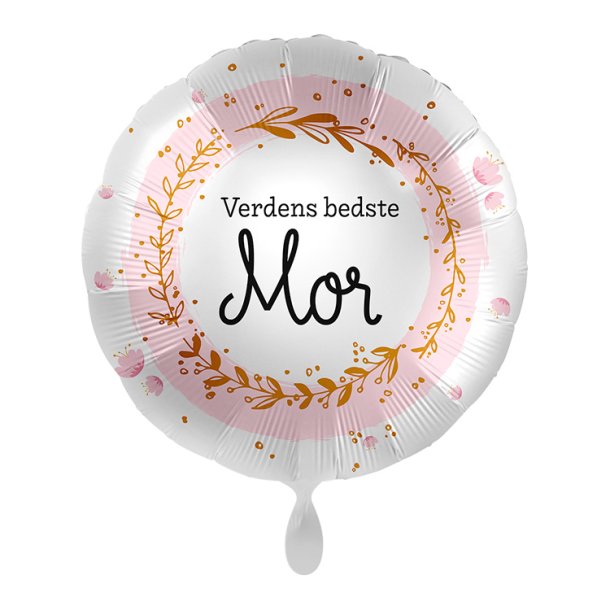Rund Folieballon 43 cm. / Verdens Bedste Mor