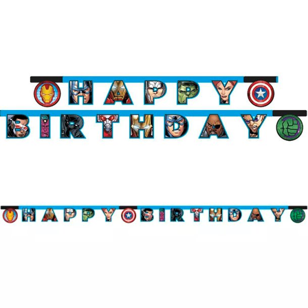 Avengers HAPPY BIRTHDAY banner