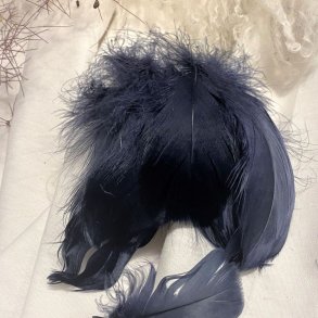 Dekorations Fjer/Mrk Marine