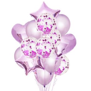  Ballon Mix 14 stk. / Lyselilla