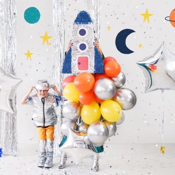 Latex Ballon Metallic Silver Snow 30 cm.