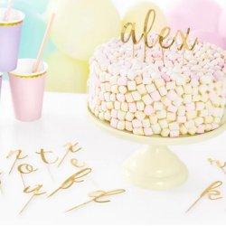 Guld Alfabet Kagetop (53stk.)