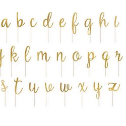Guld Alfabet Kagetop (53stk.)