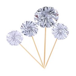 Kagepynt Papir Faner/ 4 Stk. Slv