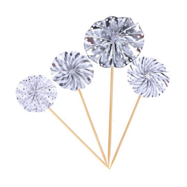 Kagepynt Papir Faner/ 4 Stk. Slv