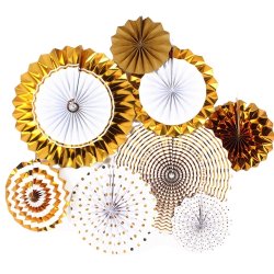 Rosetter/ 8 Stk. Guld-Hvid