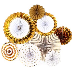 Rosetter/ 8 Stk. Guld-Hvid