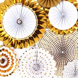 Rosetter/ 8 Stk. Guld-Hvid