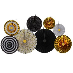 Rosetter/ 8 Stk. Sort-Guld