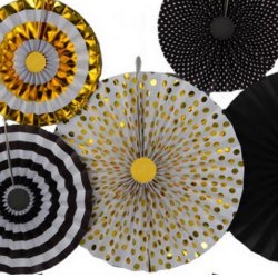 Rosetter/ 8 Stk. Sort-Guld