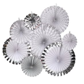  Rosetter/ 8 Stk. Slv -Hvid