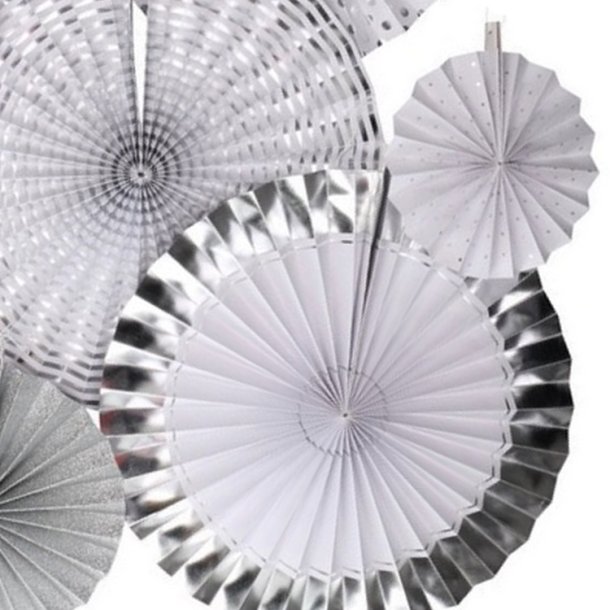  Rosetter/ 8 Stk. Slv -Hvid