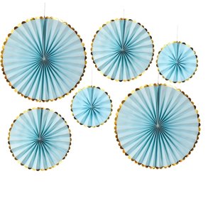 Rosetter/ 6 Stk. lysebl m.guldkant