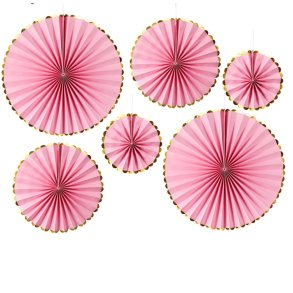 Rosetter/ 6 Stk. Lyserde M. Guldkant