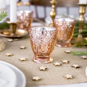 Rosegold Fyrfadstage 8 cm./ 4 Stk. 