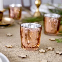 Rosegold Fyrfadstage 6 cm./ 4 Stk. 