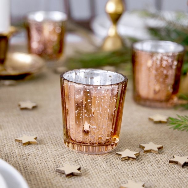 Rosegold Fyrfadstage 6 cm./ 4 Stk. 