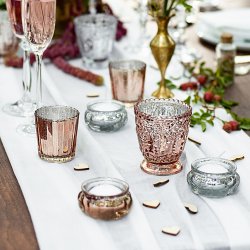 Rosegold Fyrfadstage 8 cm./ 4 Stk. 