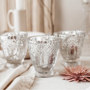 Slv Fyrfadstage 8 cm./ 4 Stk. 