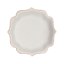 Tallerkener Hvid M. Rosegold Dots 21 Cm./ 10 Stk. 