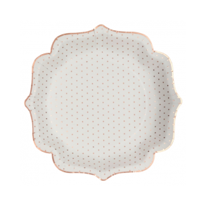 Tallerkener Hvid M. Rosegold Dots 21 Cm./ 10 Stk. 